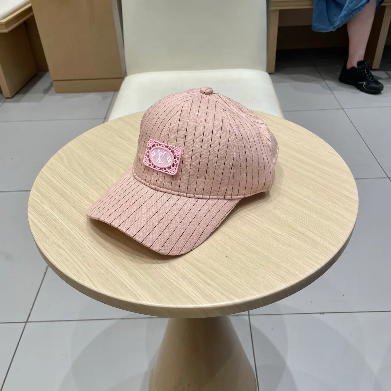 Louis Vuitton Pinstripe Embroidered Lace Plaque Baseball Cap 9