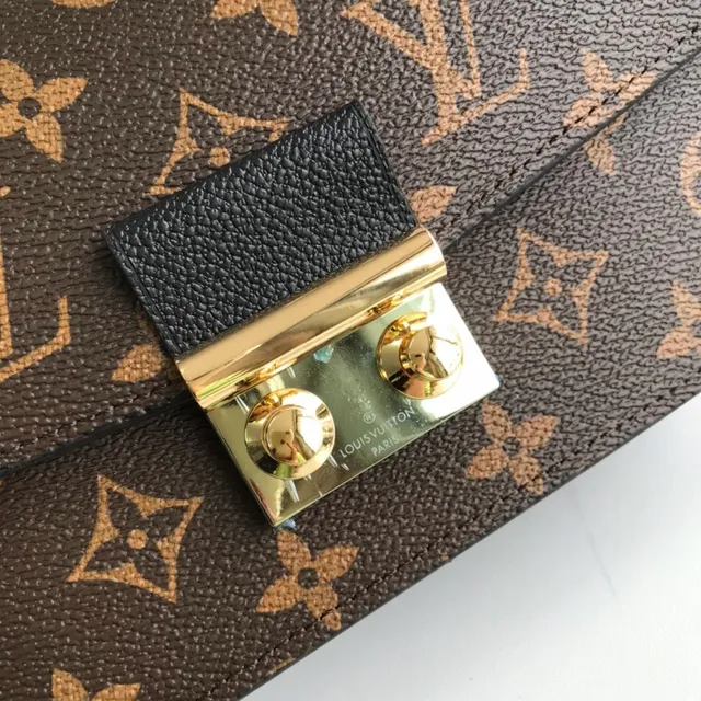 Louis Vuitton Pochette Metis Brown Black Monogram Canvas Flap Closure Chain Bag 2