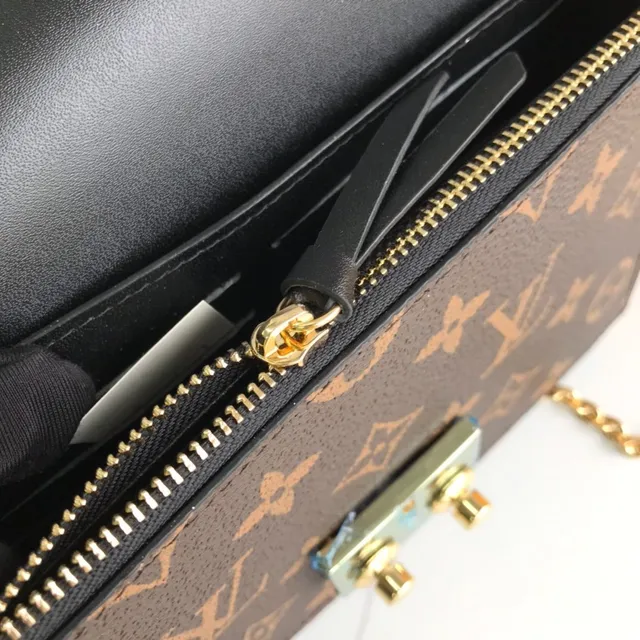 Louis Vuitton Pochette Metis Brown Black Monogram Canvas Flap Closure Chain Bag 9