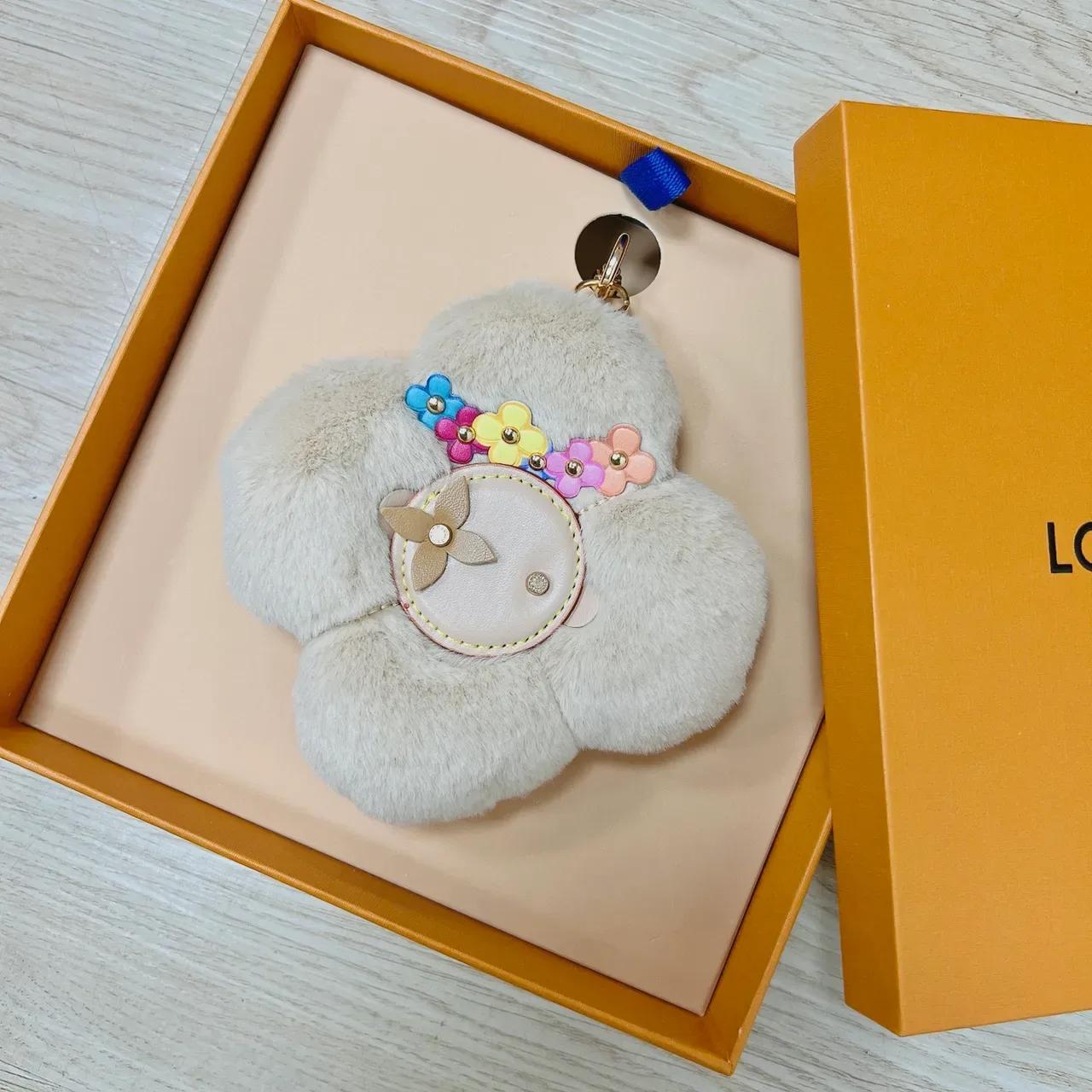 Louis Vuitton Purple Multicolor Flower-Shaped Plush Fur Handbag 2