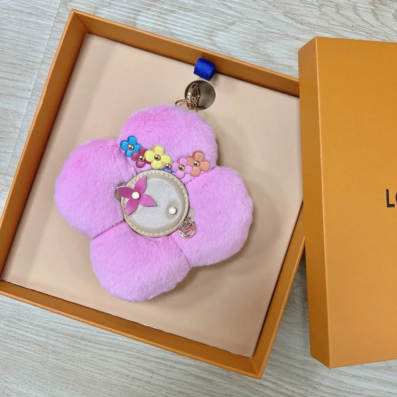 Louis Vuitton Purple Multicolor Flower-Shaped Plush Fur Handbag 6