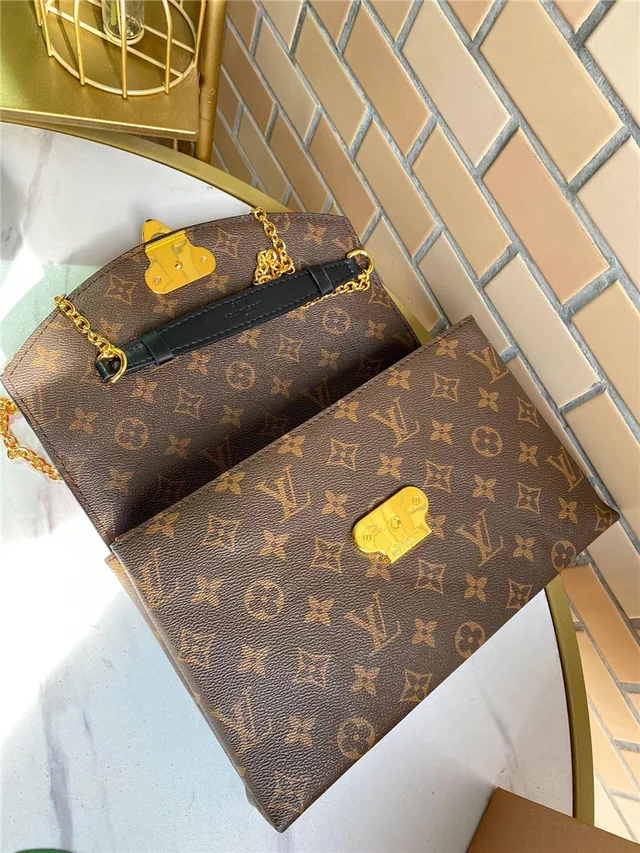 Louis Vuitton Red Brown Flap-Top Monogram Canvas Chain Bag 3