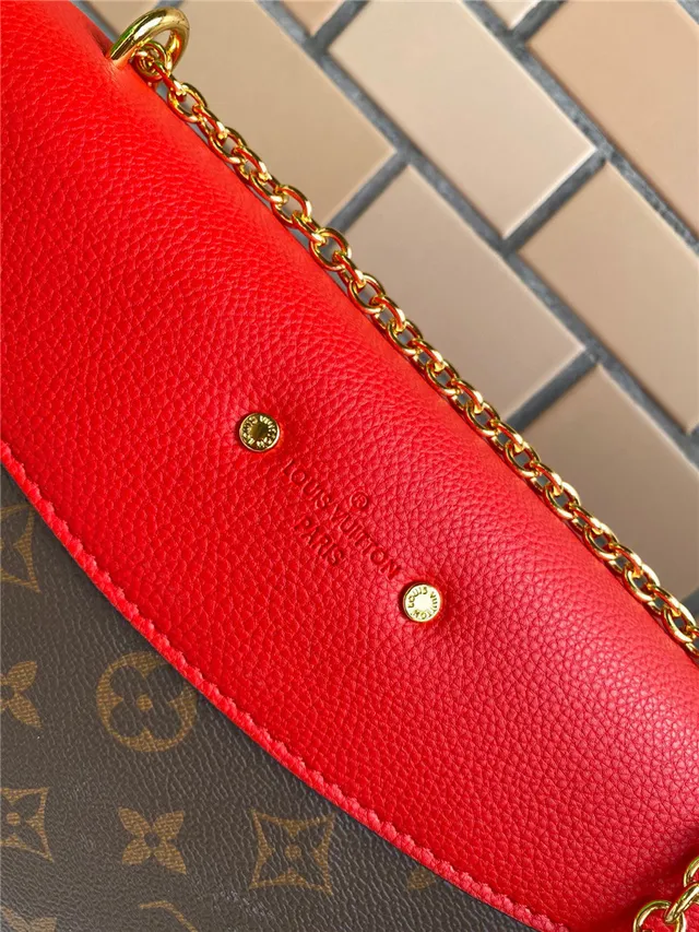 Louis Vuitton Red Brown Flap-Top Monogram Canvas Chain Bag 4