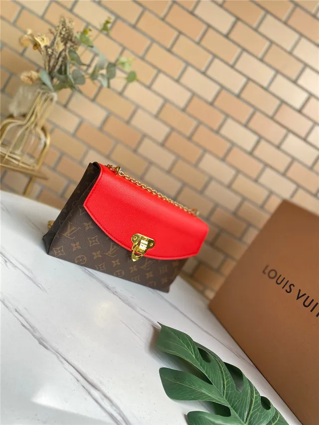 Louis Vuitton Red Brown Flap-Top Monogram Canvas Chain Bag 9