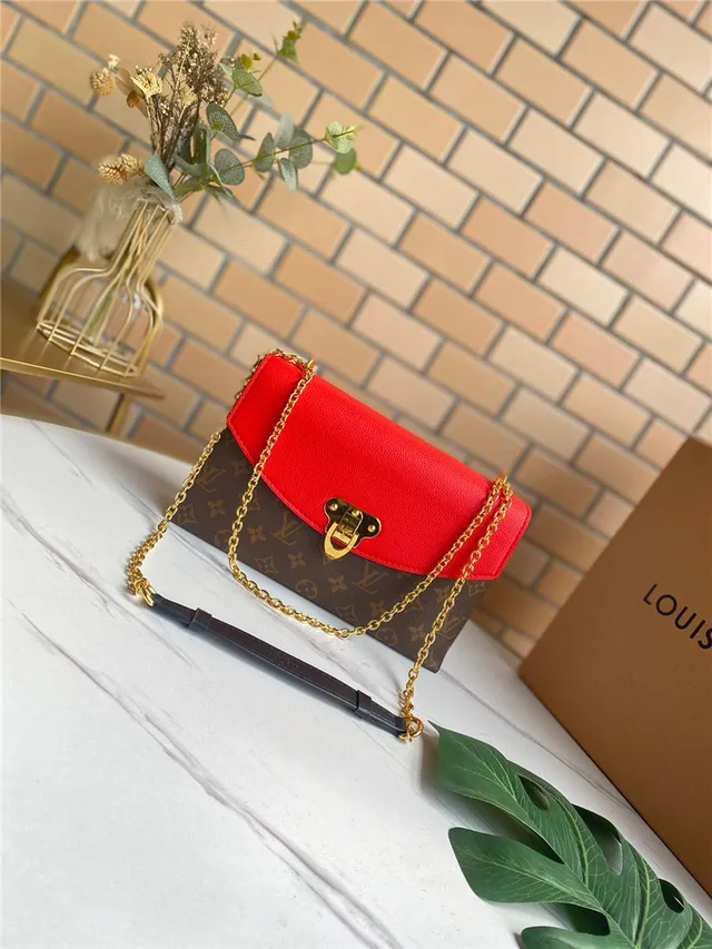 Louis Vuitton Red Brown Flap-Top Monogram Canvas Chain Bag 10