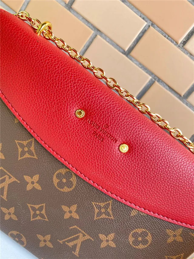 Louis Vuitton Red Brown Flap-Top Monogram Canvas Chain Bag 13
