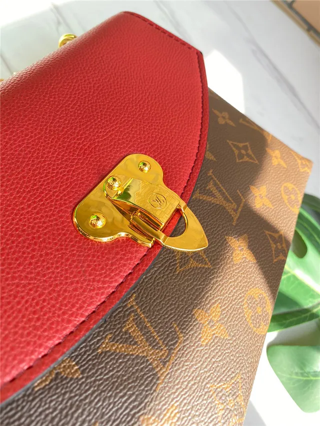 Louis Vuitton Red Brown Flap-Top Monogram Canvas Chain Bag 14