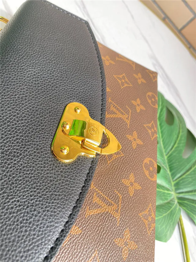 Louis Vuitton Red Brown Flap-Top Monogram Canvas Chain Bag 23