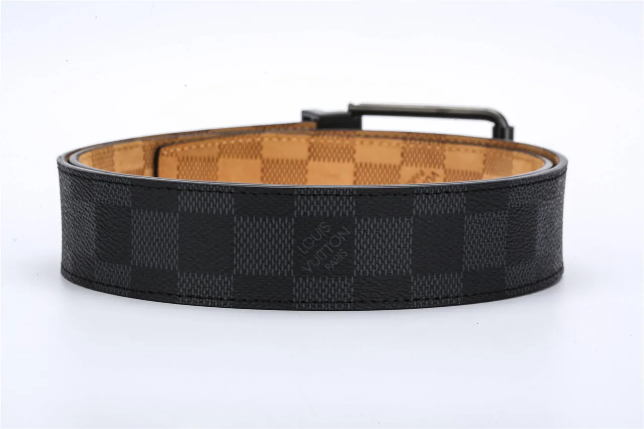 Louis Vuitton Reversible Belt Black Brown Damier Graphite Monogram Metal Buckle Leather Belt 4