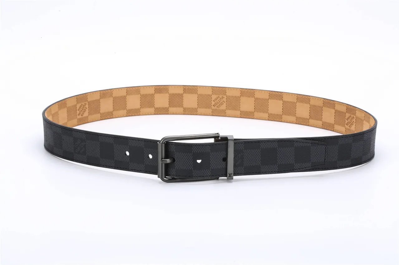 Louis Vuitton Reversible Belt Black Brown Damier Graphite Monogram Metal Buckle Leather Belt 7