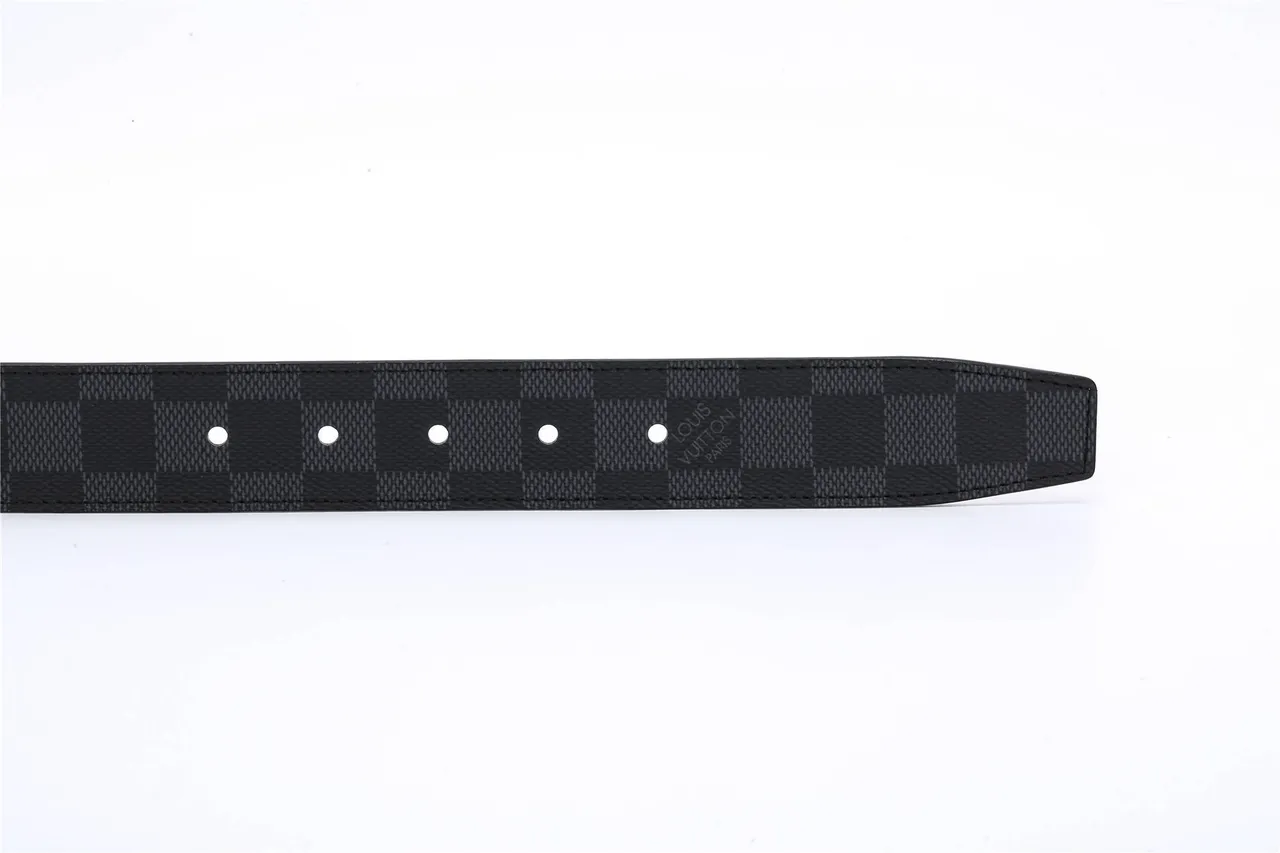 Louis Vuitton Reversible Belt Black Brown Damier Graphite Monogram Metal Buckle Leather Belt 8