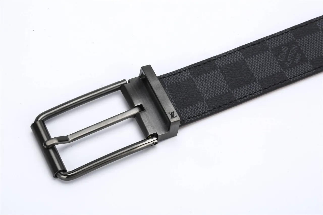 Louis Vuitton Reversible Belt Black Brown Damier Graphite Monogram Metal Buckle Leather Belt 9