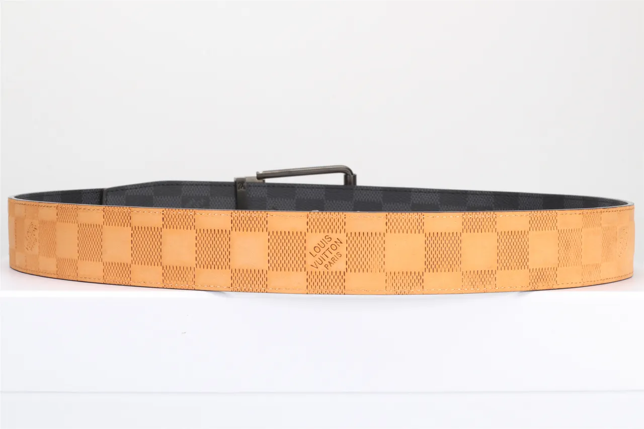 Louis Vuitton Reversible Damier Belt Black Beige Graphite Canvas Leather Belt 6