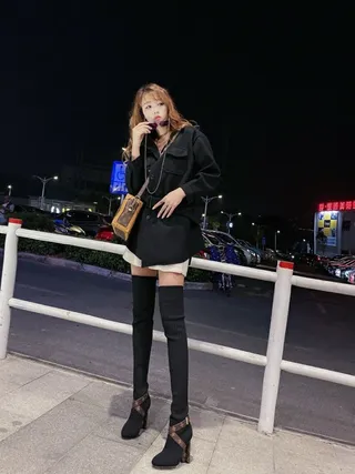 Louis Vuitton Ribbed Knit Monogram Strap Knee Boots 4