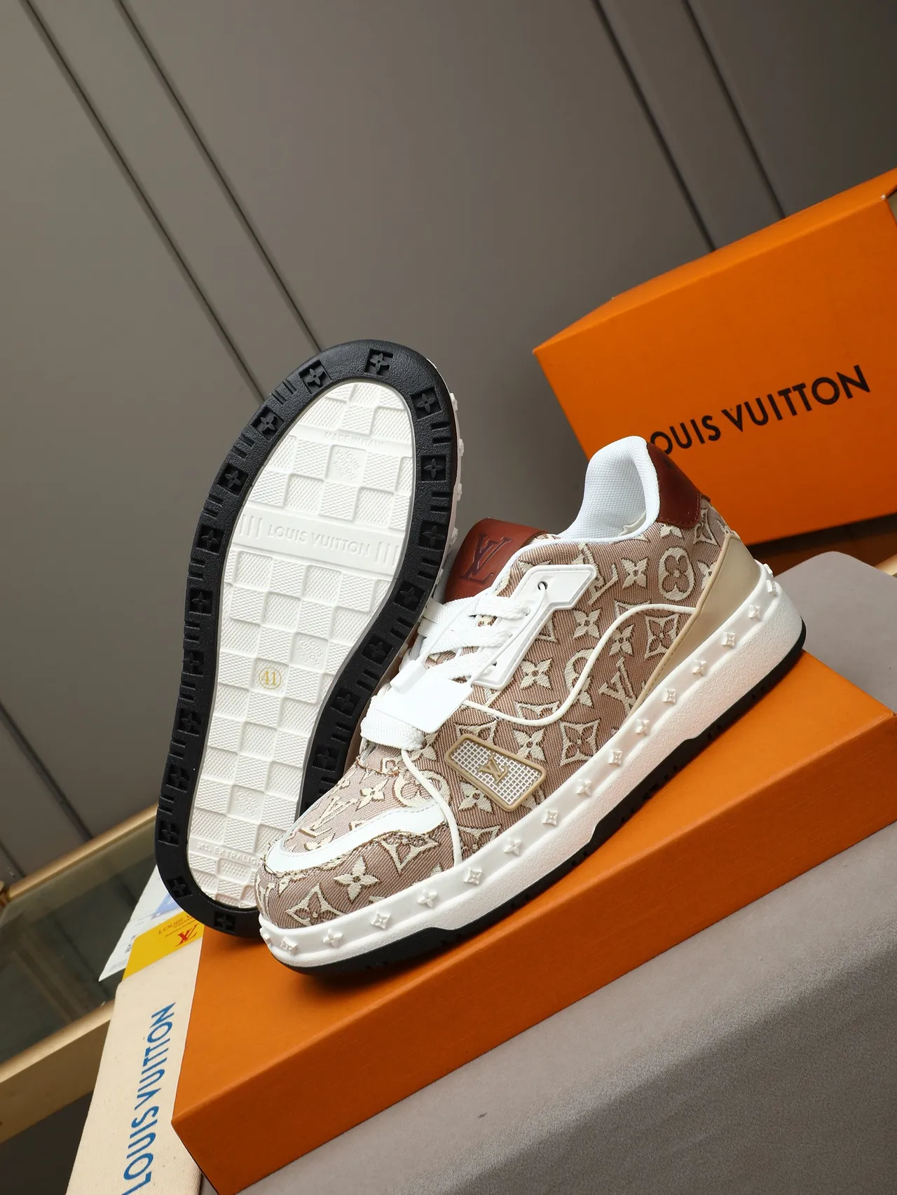 Louis Vuitton Run Away Beige Monogram Canvas Lifestyle Sneakers 5