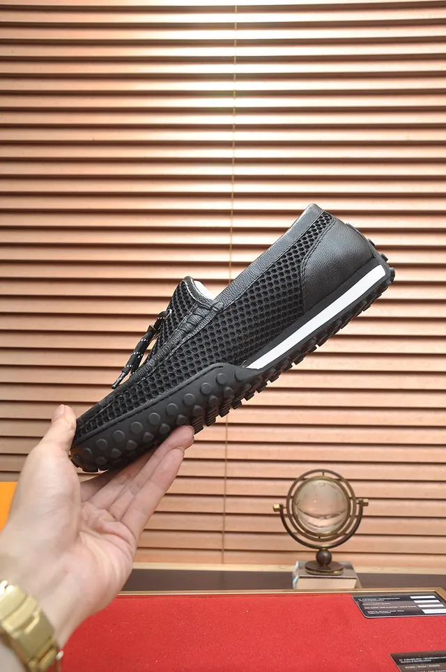 Louis Vuitton Run Away Black Mesh Boat Shoe 5