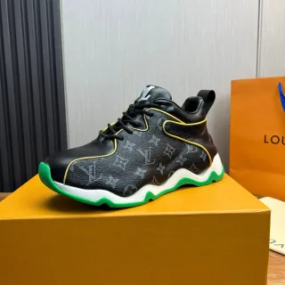 Louis Vuitton Run Away Negro Monograma Suela Verde Zapatilla Lifestyle