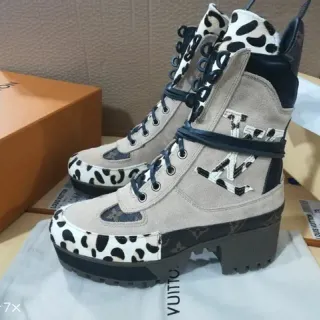 Louis Vuitton Run Away Boot Beige Leopard-Print Ankle Boots