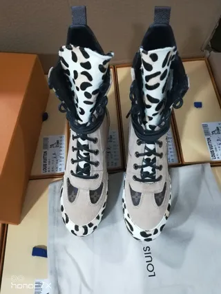 Louis Vuitton Run Away Boot Beige Leopard-Print Ankle Boots 6