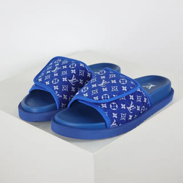 Louis Vuitton Run Away Monogram Blue Slippers 2