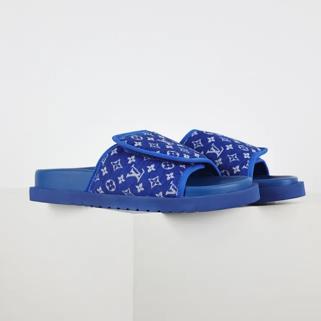 Louis Vuitton Run Away Monogram Blue Slippers 3