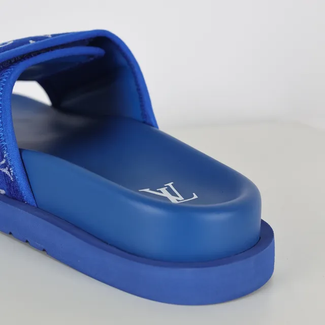 Louis Vuitton Run Away Monogram Blue Slippers 4