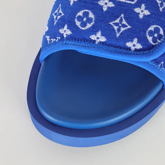 Louis Vuitton Run Away Monogram Blue Slippers 5