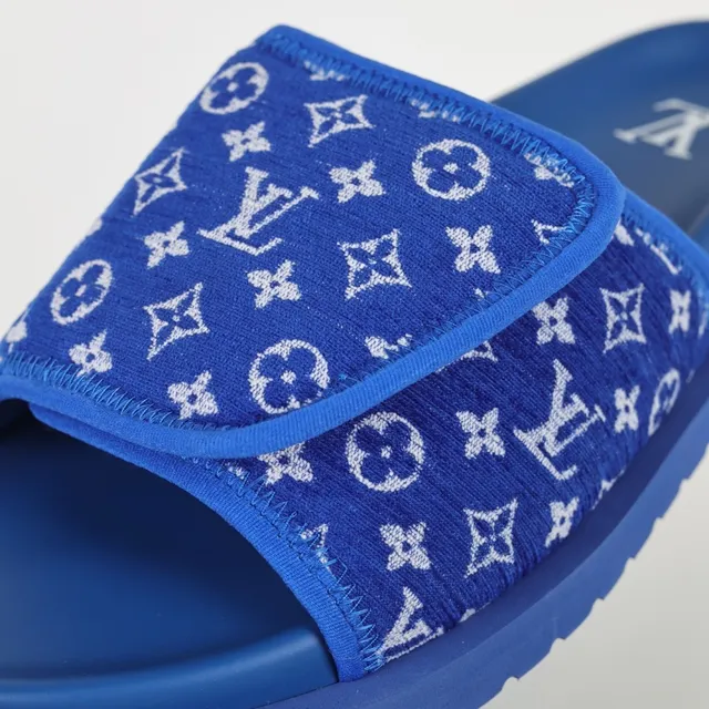 Louis Vuitton Run Away Monogram Blue Slippers 6