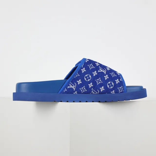 Louis Vuitton Run Away Monogram Blue Slippers 7