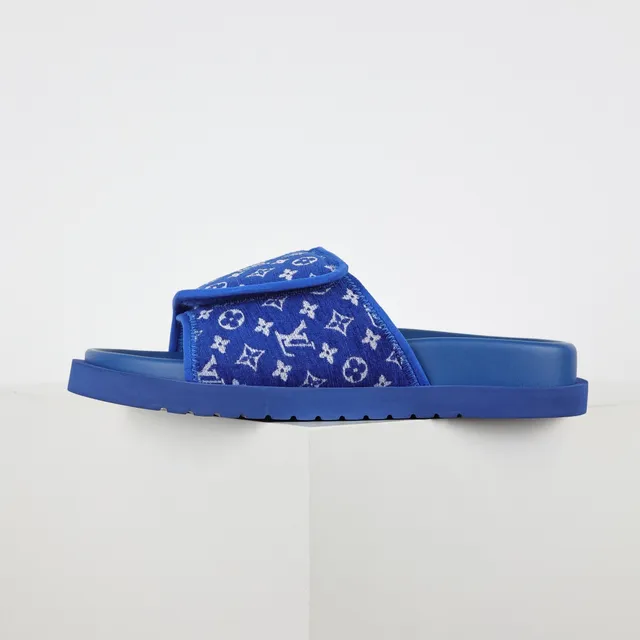 Louis Vuitton Run Away Monogram Blue Slippers 9