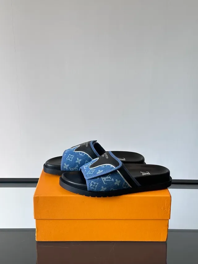 Louis Vuitton Run Away Monogram Denim Slide Slippers 3