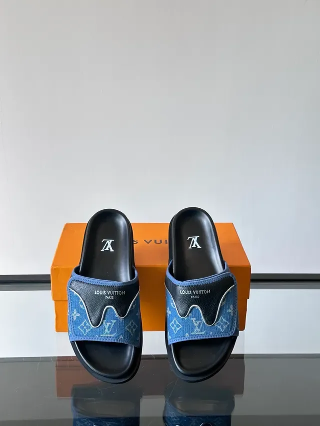 Louis Vuitton Run Away Monogram Denim Slide Slippers 4