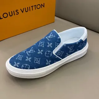 Louis Vuitton Run Away Slip-On Denim Monogram Blue Lifestyle Sneakers