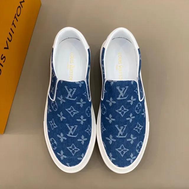 Louis Vuitton Run Away Slip-On Denim Monogram Sneakers Lifestyle Bleues 8