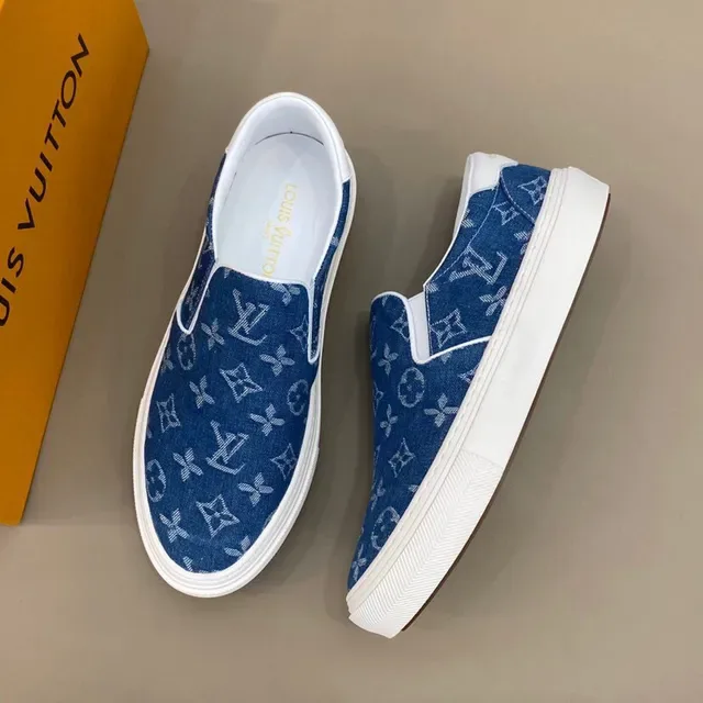 Louis Vuitton Run Away Slip-On Denim Monogram Sneakers Lifestyle Bleues 9