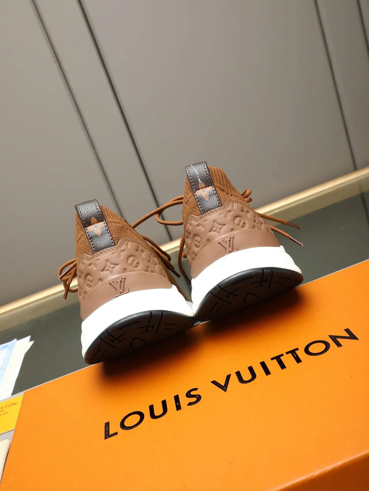 Louis Vuitton Run Away Tan Knit Lifestyle Sneakers 3