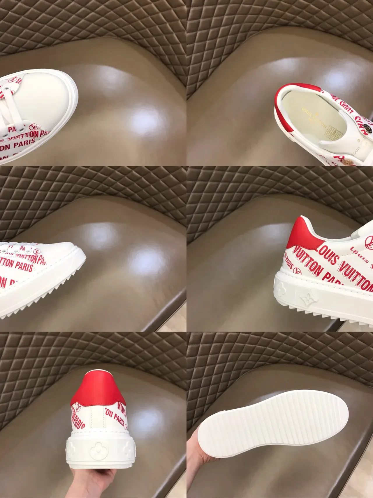 Louis Vuitton Run Away White and Red Logo Print Lifestyle Sneakers 2
