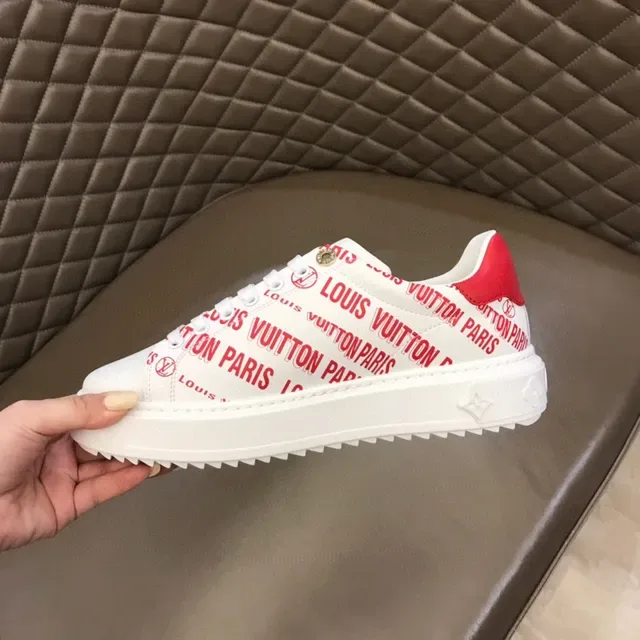 Louis Vuitton Run Away White and Red Logo Print Lifestyle Sneakers 3