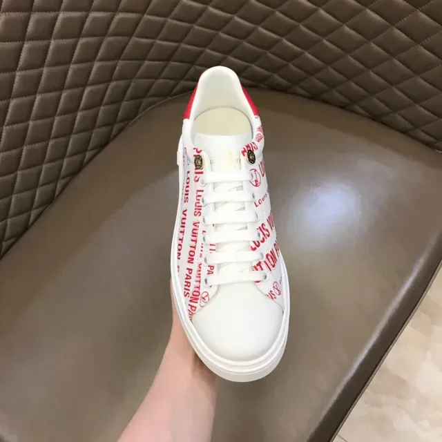 Louis Vuitton Run Away White and Red Logo Print Lifestyle Sneakers 4