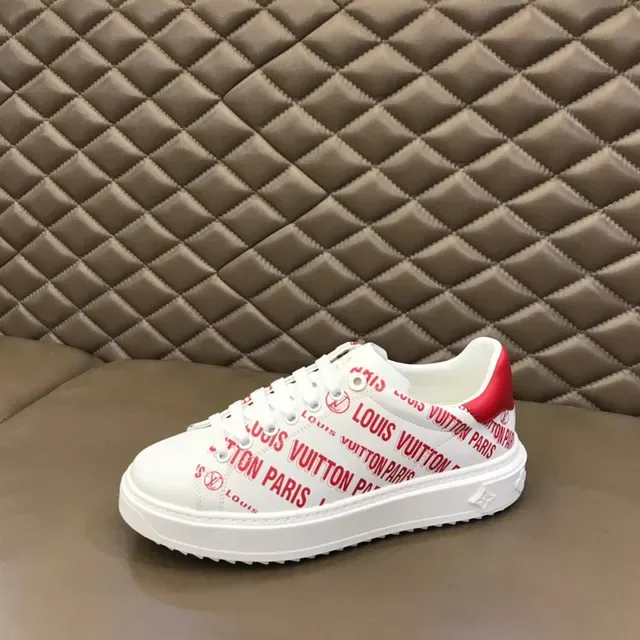 Louis Vuitton Run Away White and Red Logo Print Lifestyle Sneakers 5