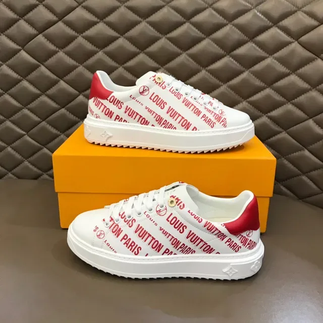 Louis Vuitton Run Away White and Red Logo Print Lifestyle Sneakers 7