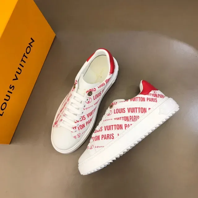 Louis Vuitton Run Away White and Red Logo Print Lifestyle Sneakers 8