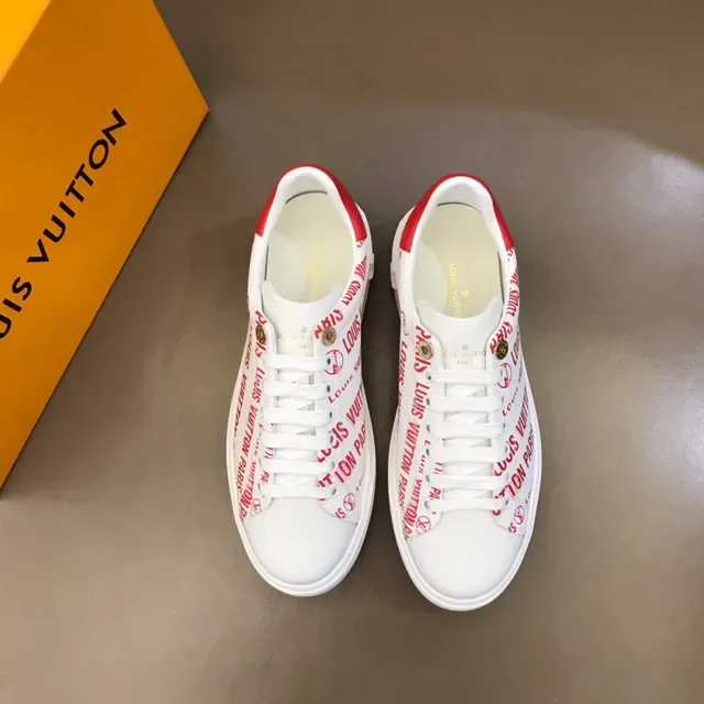Louis Vuitton Run Away White and Red Logo Print Lifestyle Sneakers 9