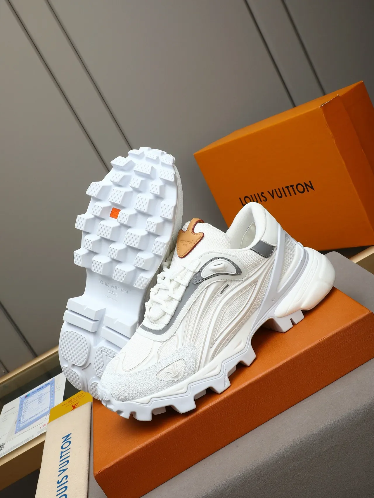 Louis Vuitton Run Away White Gray Chunky Sneakers 4