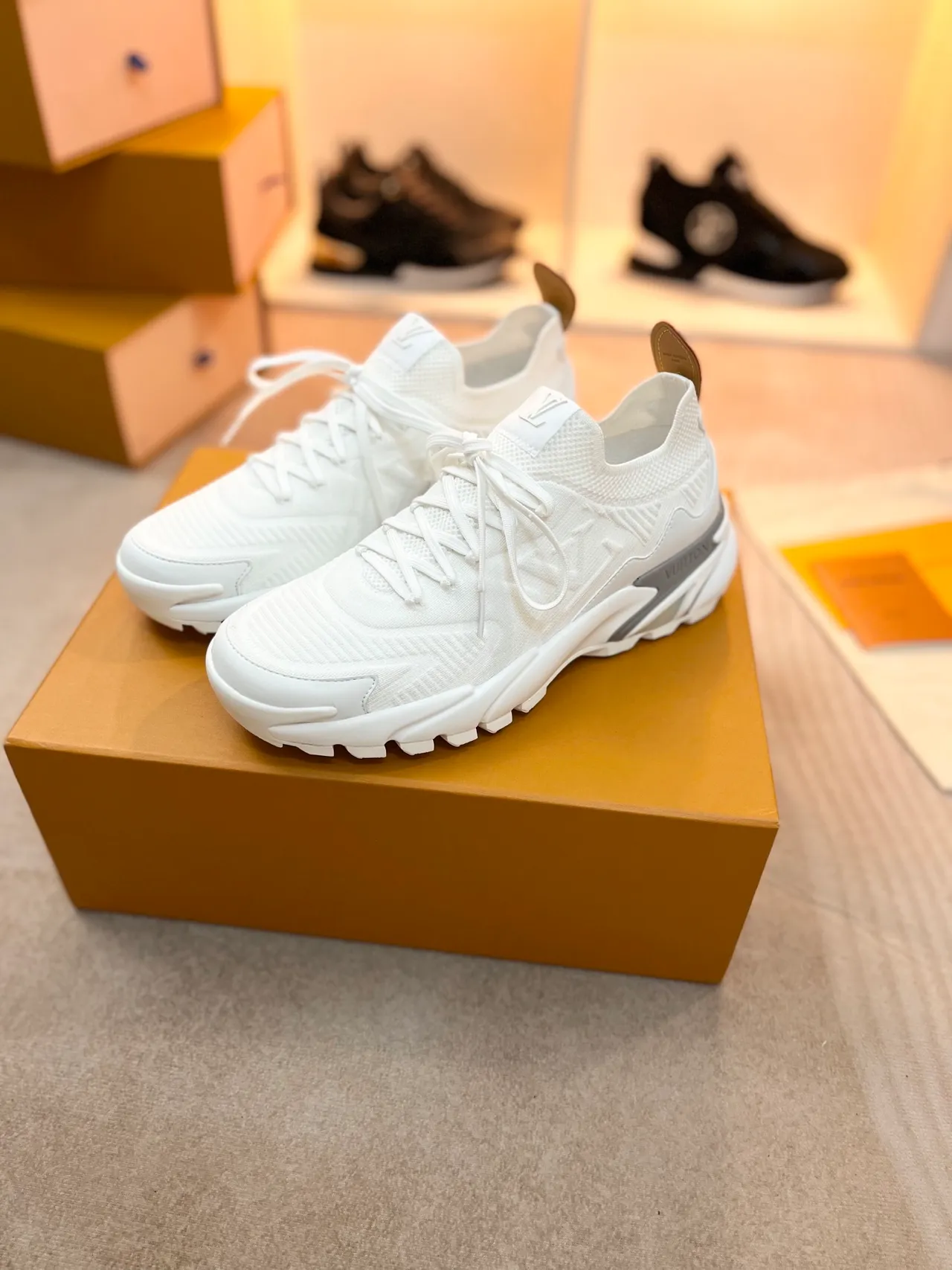 Louis Vuitton Run Away White Knit Chunky Sneakers 4