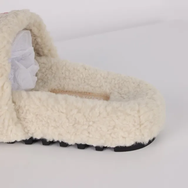 Louis Vuitton Shearling Slide Pink Monogram Slippers 4