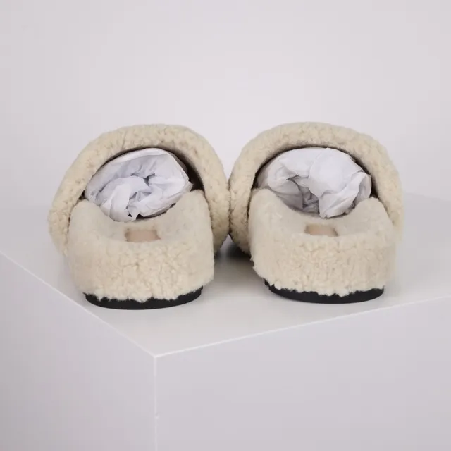 Louis Vuitton Shearling Slide Pink Monogram Slippers 7