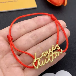 Louis Vuitton شعار التوقيع الكتابي سوار الحبل الأحمر