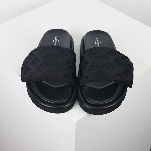 Louis Vuitton Slide Monogram Black Slippers 8