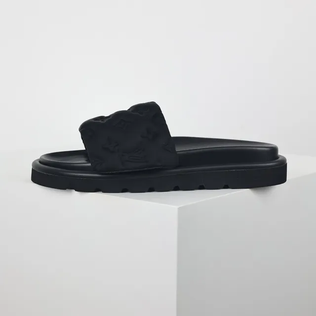 Louis Vuitton Slide Monogram Black Slippers 9